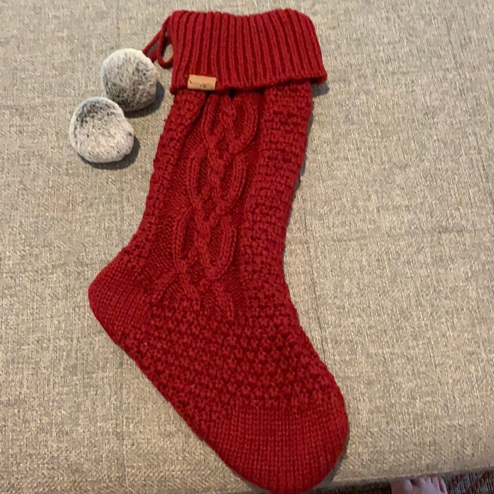 Red knit Christmas stocking